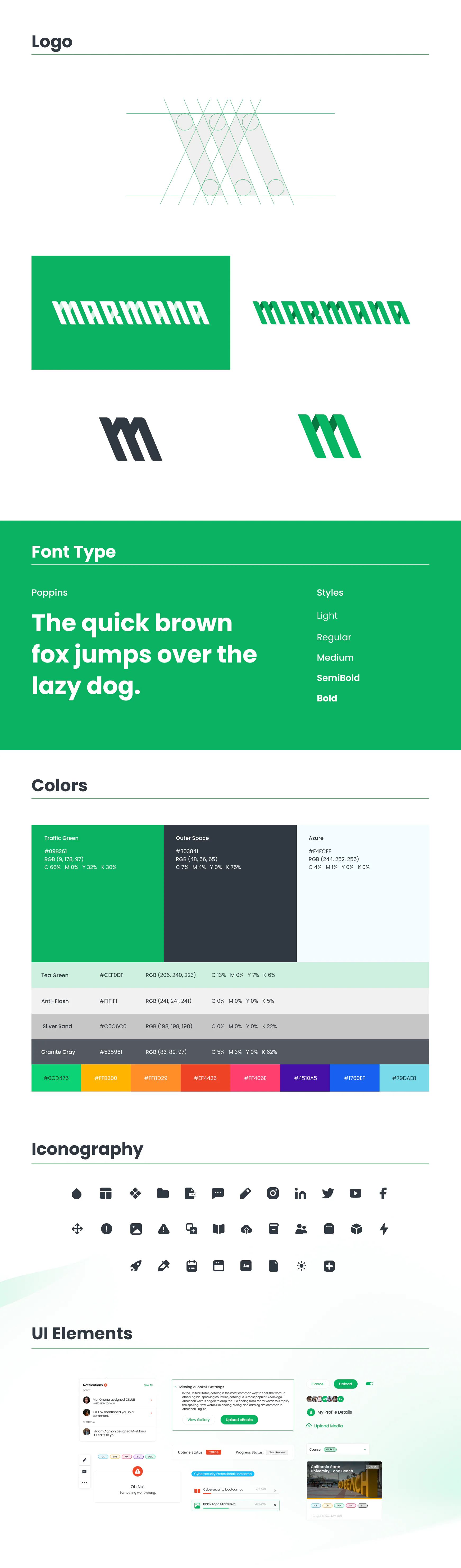 MARMANA brand system applied across product touchpoints
