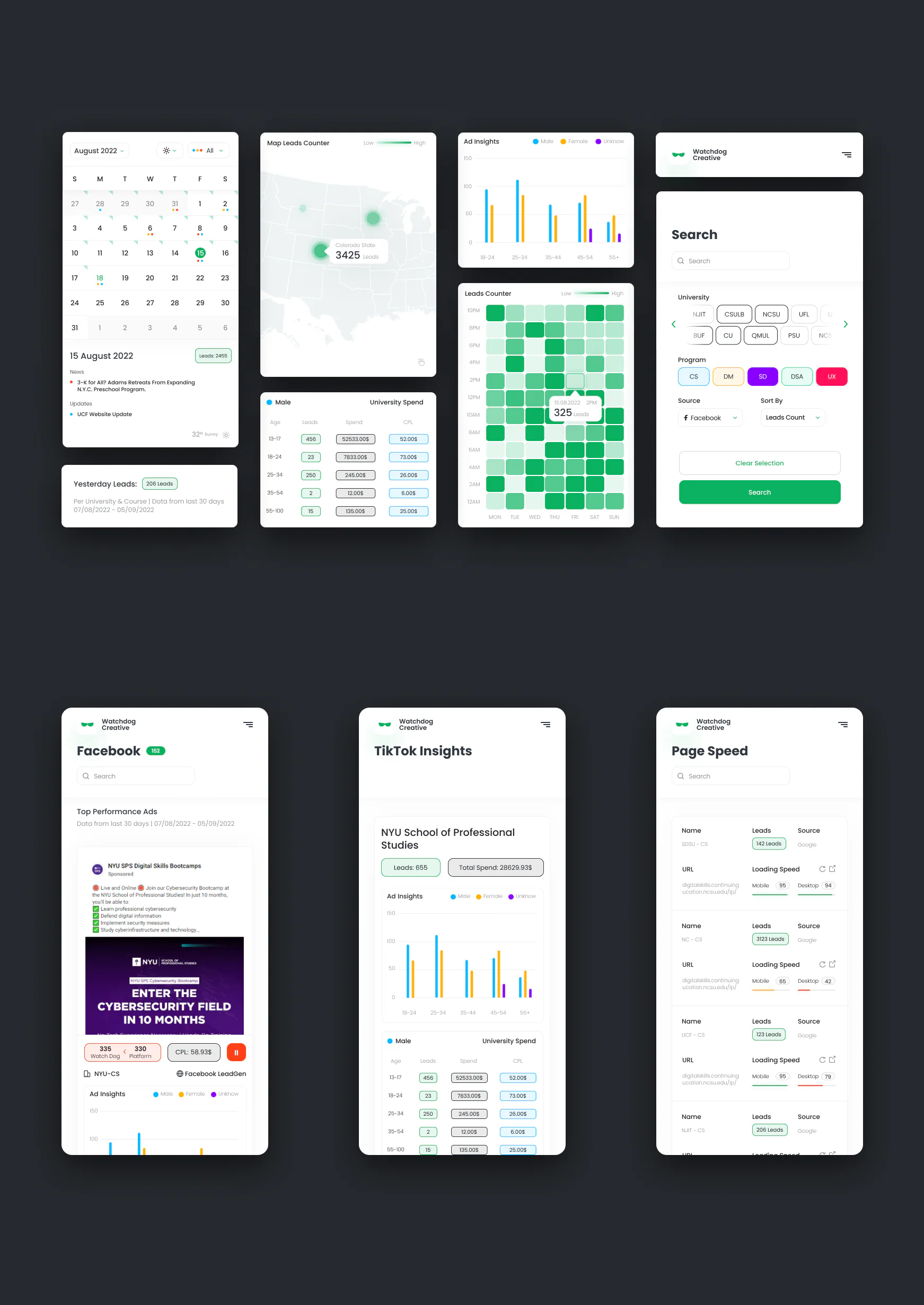Responsive WatchDog Creative mobile views